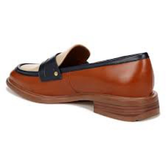 FRANCO SARTO EDITH 2 PENNY LOAFERS IN BISCUIT BROWN FAUX LEATHER 7.5 - Picture 4 of 11